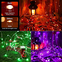 BrizLabs Vánoční řetězová světla vnitřní, 10M 100 LED USB měděný drát měnící barvu Halloween RGB se 44 tlačítky dálkového ovládá